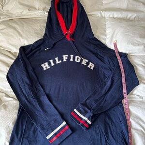 Tommy Hilfiger Blue Hoodie with Red and White Accents